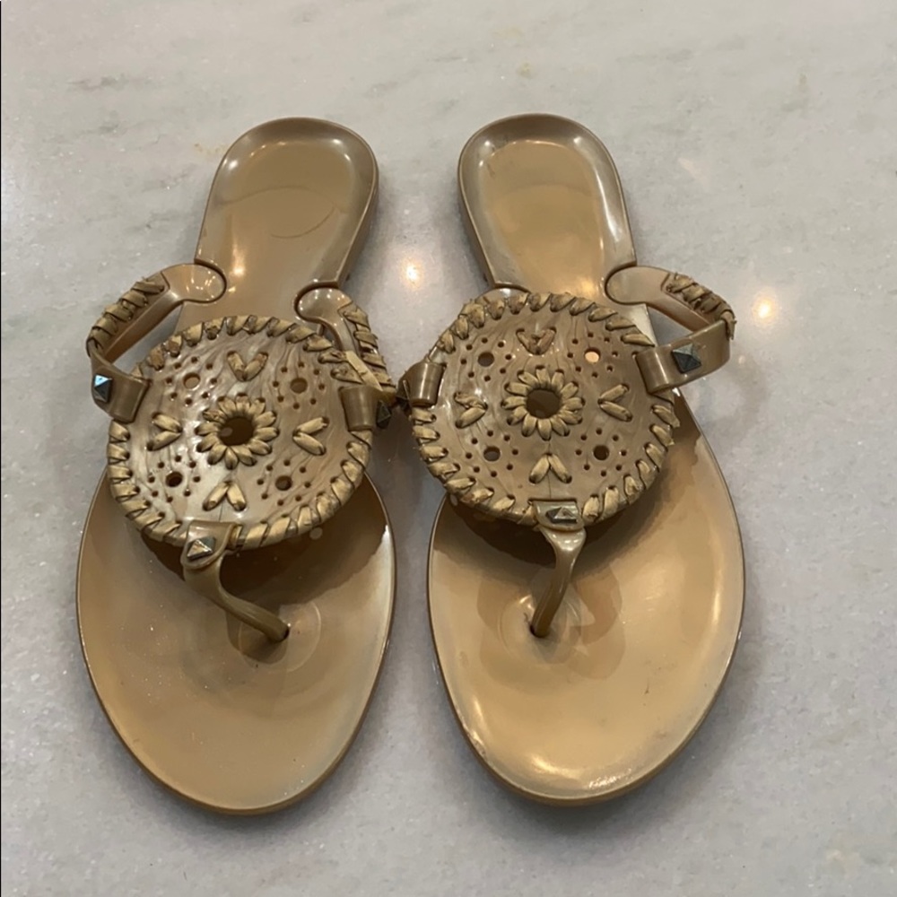 Gold jelly Jack Rogers sandals size 8